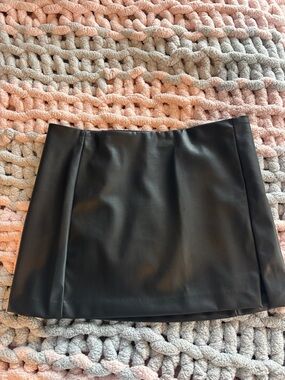 Divided Black Faux Leather Mini Skirt